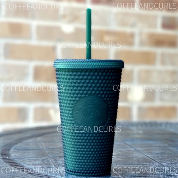Starbucks Soft Touch Green Bling Studded Cold Cup Tumbler Grande NWT - Picture 2 of 10
